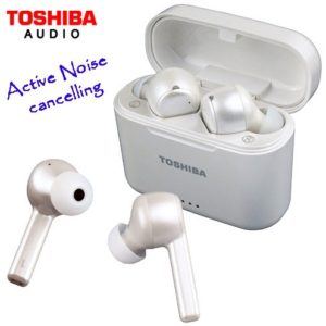 TOSHIBA AUDIO ACTIVE NOICE CANCELLING TRUE WIRELESS EARBUDS WITH RECHARGEABLE CASE PEARL WHITE RZE-BT1050EW( 3 άτοκες δόσεις.)