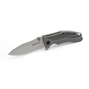 Swisstech 21041 014005 ALUMINIUM SERRATED FOLDING KNIFE