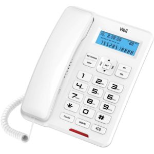 Well Ενσύρματο Τηλέφωνο CD001 Λευκό PHONE-CORD-CD001WE-WL .