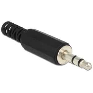 DELOCK Βύσμα 3.5mm Stereo, 3 pin, Bend Protection, Plastic, Black 65534.