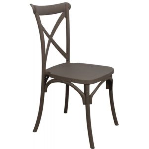 DESTINY Καρέκλα Πολυπροπυλένιο (PP), Απόχρωση Καφέ Mocha, Στοιβαζόμενη 48x51x90cm Ε377,3.