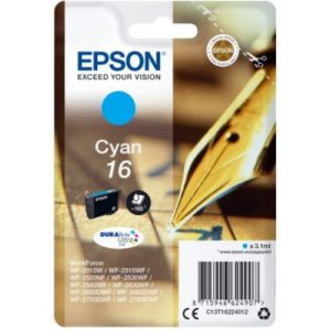 Ink Epson T162240 Cyan with pigment ink. C13T16224012.