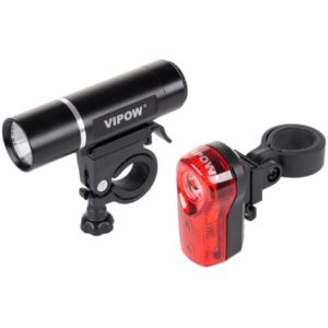 VIPOW σετ φωτισμού ποδηλάτου URZ0015, 3.6W & 0.4W, μαύρο URZ0015.