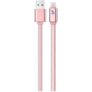 Καλώδιο σύνδεσης Hoco UPL 12 Plus USB σε Micro-USB 2.4A με PVC Jelly και Φωτεινή Ένδειξη 1,2m Ροζ Χρυσό.