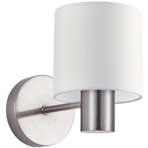 Home Lighting SE21-NM-16-SH1 ADEPT NICKEL MATT WALL LAMP WHITE SHADE+ 77-8299( 3 άτοκες δόσεις.)