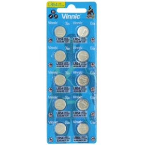 Buttoncell Vinnic LR1131 AG10 LR54 Τεμ. 10 με Διάτρητη Συσκευασία.