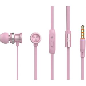 CELEBRAT Earphones με μικρόφωνο D7, 10mm, 3.5mm, 1.2m, ροζ χρυσό D7-RP.