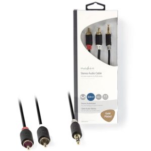 NEDIS CABW22200AT05 Stereo Audio Cable 3.5 mm Male - 2x RCA Male 0.5 m Anthracit NEDIS.