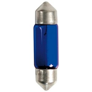 Lampa ΛΑΜΠΑΚΙΑ ΠΛΑΦΟΝΙΕΡΑΣ C10W 12V 10W SV8,5-8 (11x35mm) BLUE DYED-GLASS BLISTER - 2 ΤΕΜ..
