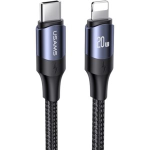 USAMS καλώδιο Lightning σε USB-C US-SJ521, 20W PD, 1.2m, μαύρο SJ521USB01.