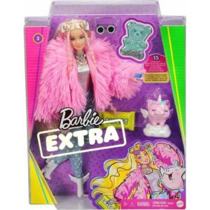 Mattel Barbie Extra: Doll with Fluffy Pink Jacket with Pet Unicorn Pig (GRN28).( 3 άτοκες δόσεις.)