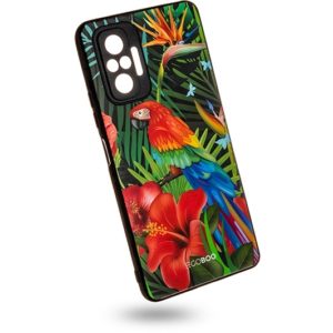 EGOBOO Case Glass TPU Jungle Parrot (Xiaomi Redmi Note 10 Pro)