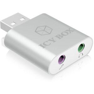 ICY BOX IB-AC527 USB 2.0 to Audio/Mic jack Adapter, black / 70573 ICY BOX.