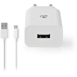 NEDIS WCHAM212AWT Wall Charger 1x 2.1A Port type: 1x USB-A Micro USB (Loose) Cab NEDIS.
