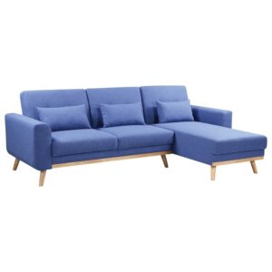 BACKER Καναπές - Κρεβάτι Σαλονιού - Καθιστικού Γωνία Αναστρέψιμη Ύφασμα Μπλε 253x152x70 H.86 Bed:216x179x45 Ε9911,1.( 3 άτοκες δόσεις.)