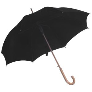 Ομπρέλα αυτόματη μαύρη ξύλινη λαβή Ø105εκ..