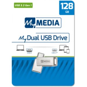 MyMedia My Dual USB Drive 128 GB USB 3.2 Gen 1 + USB C (by Verbatim) - 69271. 69271.