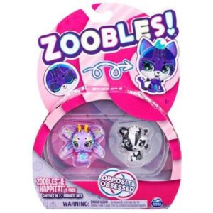Spin Master Zoobles!: Zoobles Happitat Opposite Obsessed Butterfly Black White Fox (2-Pack) (20135095).