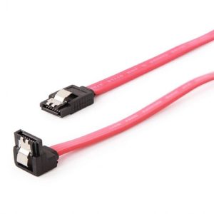CABLEXPERT SERIAL ATA III 30CM DATA CABLE WITH 90 DEGREE BENT CONNECTOR METAL CLIPS BULK CC-SATAM-DATA90-0.3M