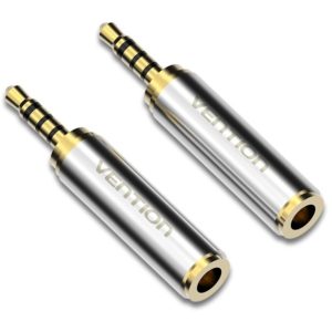VENTION 2.5mm Male to 3.5mm Female Audio Adapter Silvery Metal Type (VAB-S02).