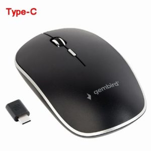GEMBIRD SILENT WIRELESS OPTICAL MOUSE BLACK TYPE-C RECEIVER MUSW-4BSC-01
