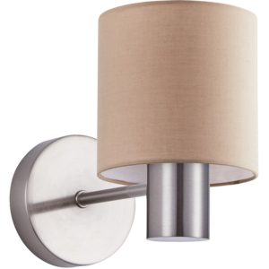 Home Lighting SE21-NM-16-SH3 ADEPT NICKEL MATT WALL LAMP BROWN SHADE+ 77-8301( 3 άτοκες δόσεις.)