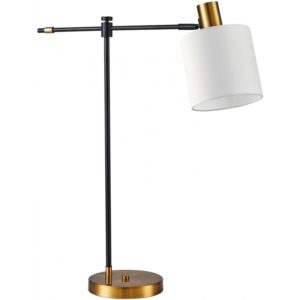 Home Lighting SE21-GM-36-SH1 ADEPT TABLE LAMP Gold Matt and Black Metal Table Lamp White Shade+ 77-8876( 3 άτοκες δόσεις.)