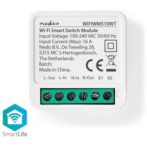 NEDIS WIFIWMS10WT SMARTLIFE POWER SWITCH Wi-Fi TERMINAL CONNECTION 3680W NEDIS.