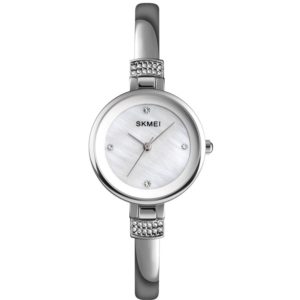 SKMEI γυναικείο ρολόι 1409SI με μεταλλικό μπρασελέ, 28mm, 3 ATM, ασημί 1409SI.