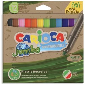 Carioca EcoFamily Jumbo μαρκαδόροι 12 χρωμάτων (Σετ 6τεμ).