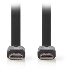 NEDIS CVGP34100BK20 Flat High Speed HDMI Cable with Ethernet, 2m, Black NEDIS.