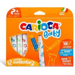 Carioca μαρκαδόροι Baby 12 χρώματα για παιδιά 2+ (Σετ 12τεμ).( 3 άτοκες δόσεις.)