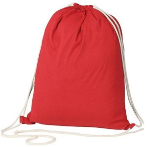 Τσάντα-πουγκί υφασμάτινη 100 % cotton κόκκινη Υ52x40x3εκ..