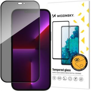 Wozinsky Privacy Glass Tempered Glass for iPhone 14 Pro Max with Anti Spy Privatizing Filter.