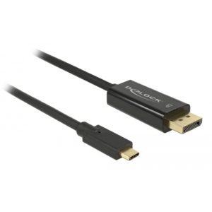 DELOCK καλώδιο USB-C σε DisplayPort 85256, DP Alt Mode, 4K, 2m, μαύρο 85256.( 3 άτοκες δόσεις.)