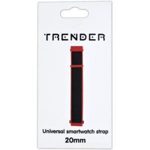 Ανταλλακτικό Λουράκι Trender TR-NY20BKRD Nylon 22mm Κόκκινο-Μαύρο.