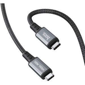 Καλώδιο σύνδεσης Hoco US01 USB3.1 GEN2 10Gbps 100W Super-Speed USB-C σε USB-C 4K 60Hz 5.0A 1.2m Μαύρο.