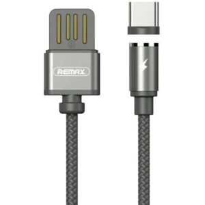 Remax Gravity RC-095a Magnetic USB / USB Type C Cable with LED Light 1M 1.5A black.
