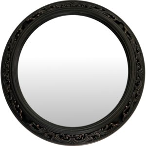ArteLibre Καθρέπτης Τοίχου Μαύρο Πλαστικό Φ56x5.8cm.