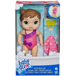 Hasbro Baby Alive: Splash n Snuggle Baby (Brown Hair) (E8722).