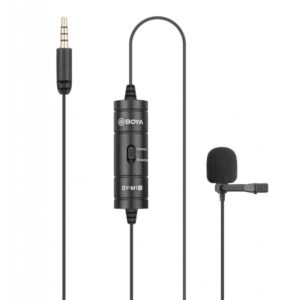 BOYA BY-M1S (M1 Smart) wired mic Universal Lavalier Microphone 3.5mm for phone, laptop, camera.