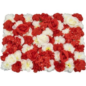 GloboStar 78303 Συνθετικό Πάνελ Λουλουδιών - Κάθετος Κήπος Τριαντάφυλλο - Αζαλέα - Ορτανσία Μ60 x Υ40 x Π8cm.