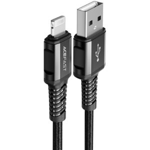 Καλώδιο σύνδεσης Acefast C1-02 USB-A σε Lightning Braided 2.4A Apple Certified MFI 1.2m Μαύρο.