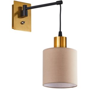 Home Lighting SE21-GM-9-SH3 ADEPT WALL LAMP Gold Matt and Black Metal Wall Lamp Brown Shade 77-8356( 3 άτοκες δόσεις.)