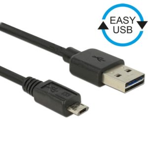 POWERTECH καλώδιο USB σε USB Micro CAB-U062, Easy USB, 2m, μαύρο CAB-U062.