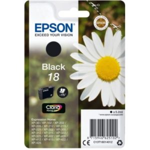 Ink Epson T180140 Black with pigment ink. C13T18014012.