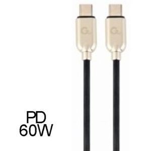 CABLEXPERT 60W TYPE C POWER DELIVERY CHARGING AND DATA CABLE 1M BLACK CC-USB2PD60-CMCM-1M