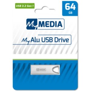 MyMedia My Alu USB Drive 64GB USB 3.2 Gen 1 (by Verbatim) - 69277. 69277.
