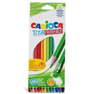 Carioca Tita erasable ξυλομπογιές 12 χρωμάτων (Σετ 12τεμ).