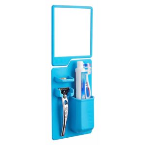 Σετ καθρέπτης και θήκη οδοντόβουρτσας από σιλικόνη TMV-0002, μπλε TMV-0002.